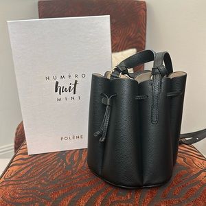 Polene numero huit black mini handbag/crossbody